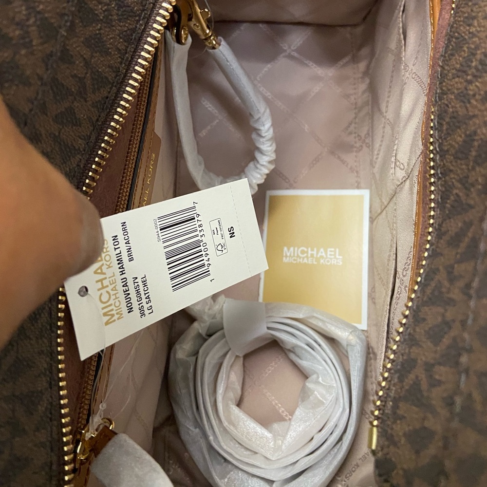 Michael KORS Nouveau Hamilton Stripe Large Satchel - Picture 9 of 10